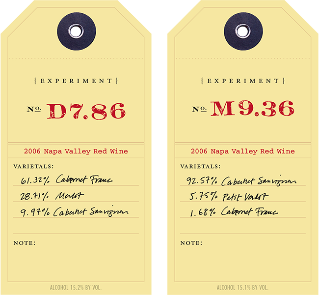 Experiment 2006 D7.86 & 9.36 wine labels