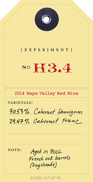 2014 Red Experiment H3.4 wine label